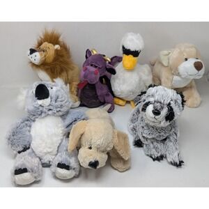 Ganz Webkinz Plush Lot Of 7 Dragon Koala Racoon Dog Lion Vintage NO CODES